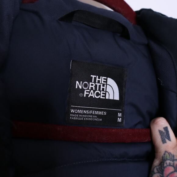 THE NORTH FACE Arctic 2 Down Parka Summit Navy Hooded Zippered Women's M - Picture 15 of 16